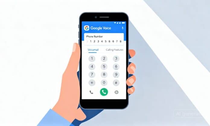 Google Voice number app for calling, texting, and voicemail features